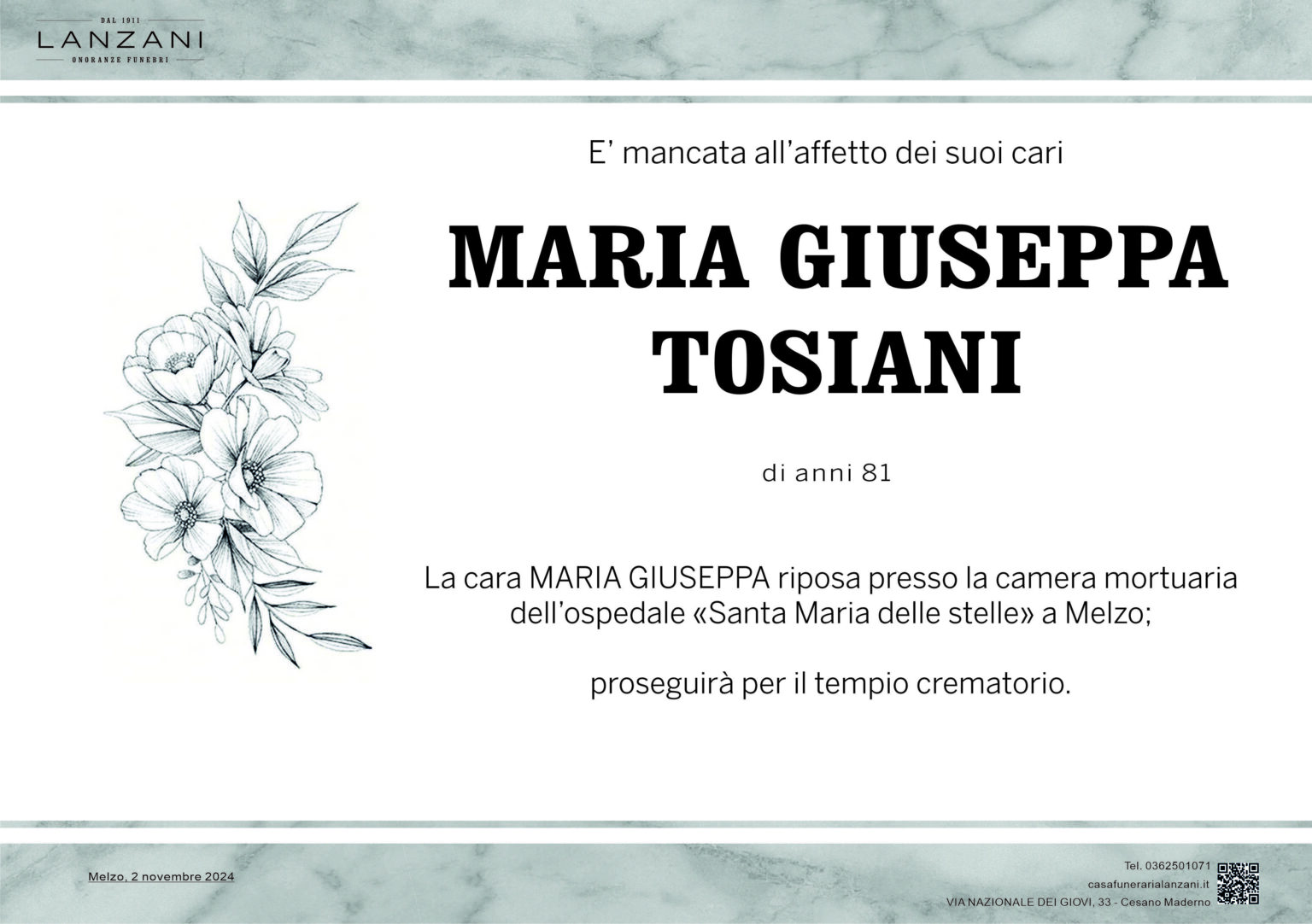 Tosiani Maria Giuseppa